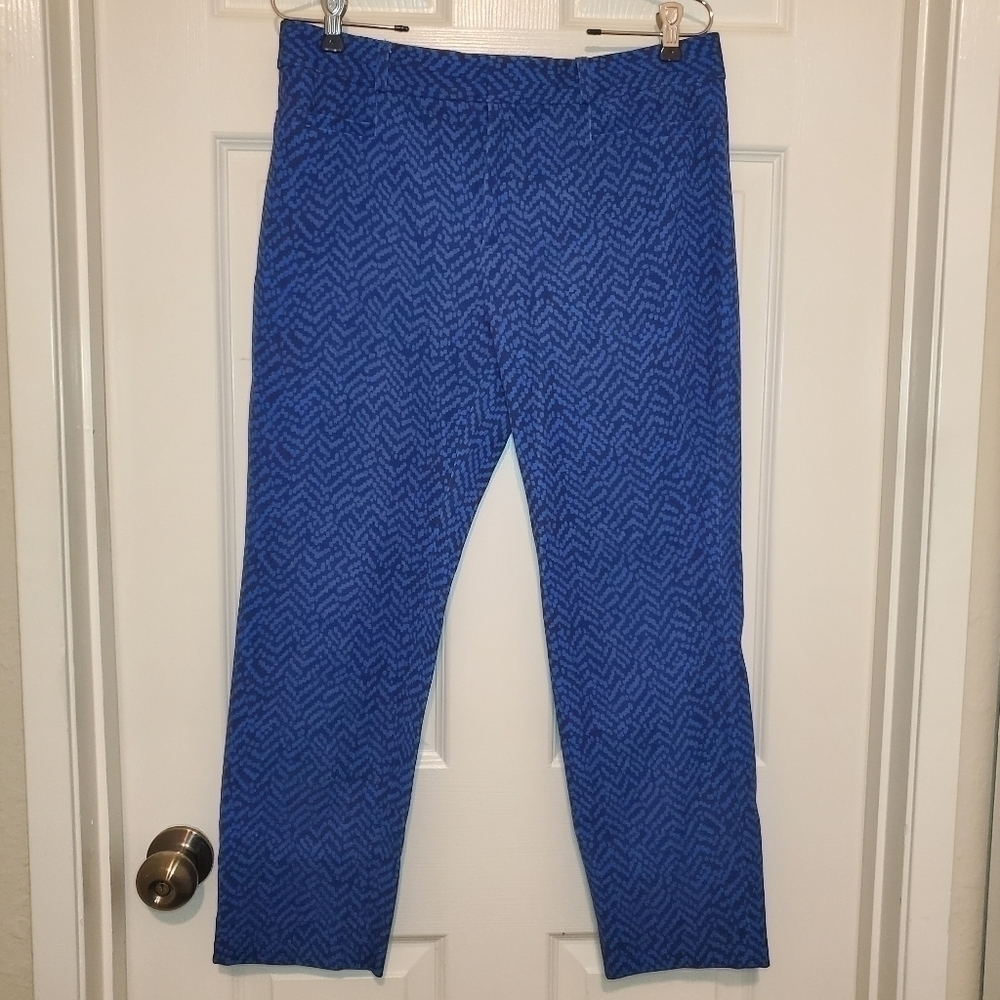 Banana Republic Sloan Pants Blue Print Womens 8S Ankle